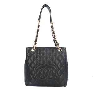 Chanel PST Tote Coco Mark Bag, Caviar Skin, Black, Women's, CHANEL Chain